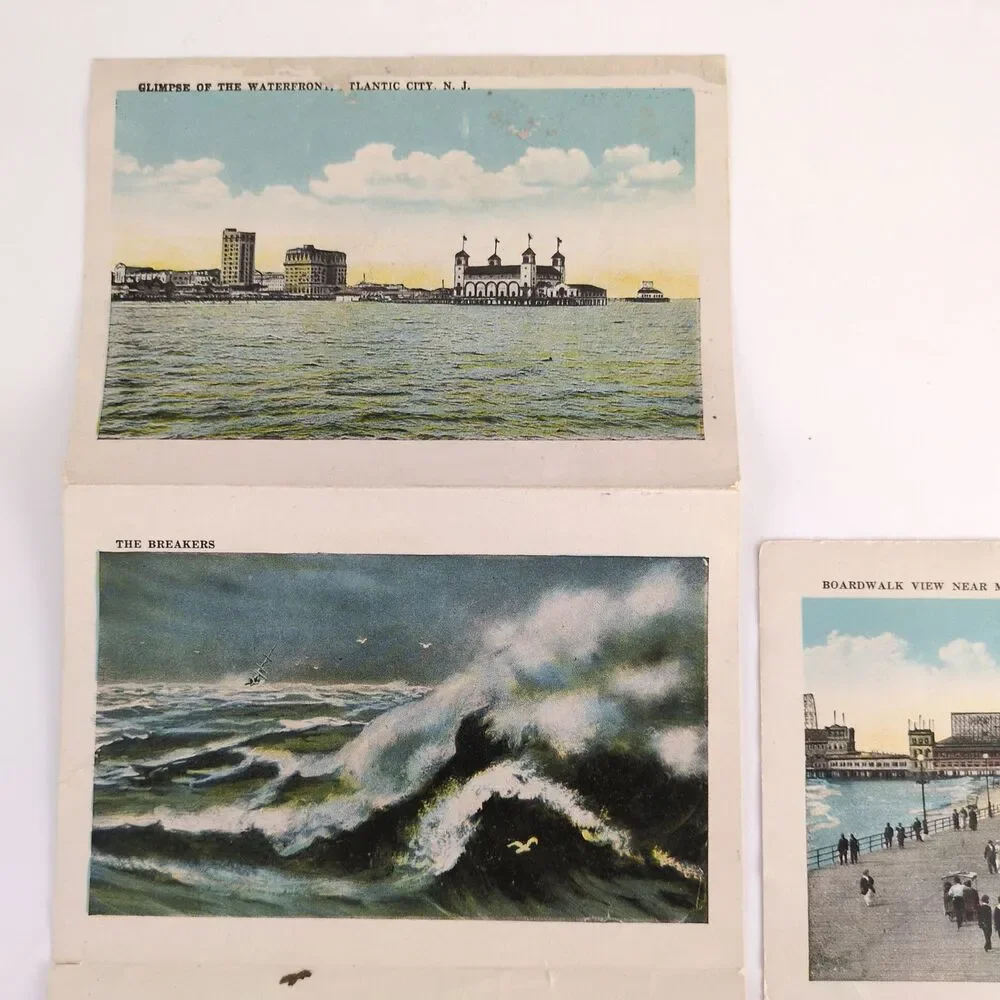 Atlantic City New Jersey‎ Fold-Out Postcards Early 1900s Hotel Elephant Bathing+
